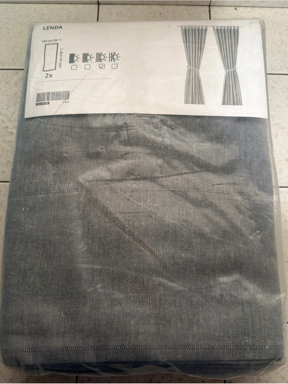 NEW Ikea Lenda Window Curtains gray 55" x 118” Set of 2 Panels 100% Cotton